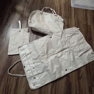 Cream Travel Garment Bag Set